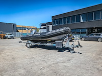 Rib boot, narwhal, hd 580, met buitenboordmotor, honda bf100 op boottrailer, pega 1150