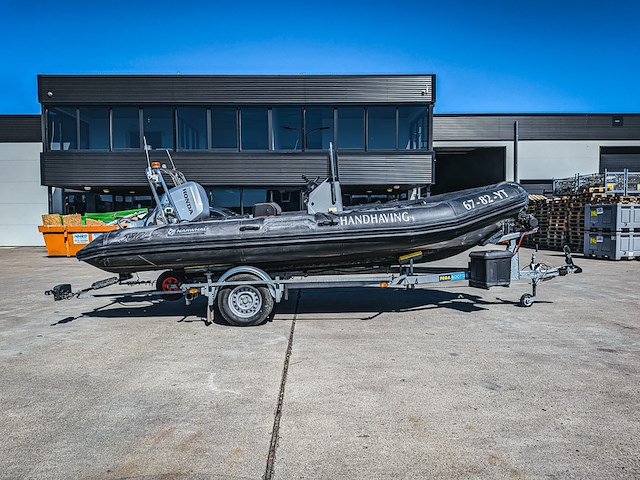 Rib boot, narwhal, hd 580, met buitenboordmotor, honda bf100 op boottrailer, pega 1150 - afbeelding 12 van  54