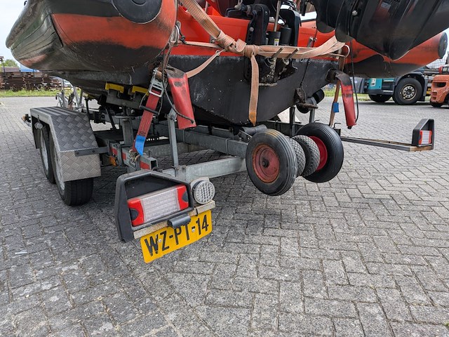 Rib boot, parker, 630, met buitenboordmotor, mercury verado, op trailer, damco dk 2400 - afbeelding 38 van  48