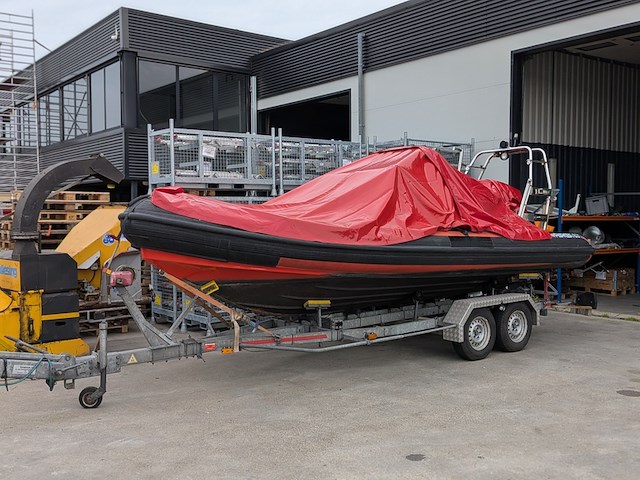 Rib boot, parker, 630, met buitenboordmotor, mercury verado, op trailer, damco dk 2400 - afbeelding 42 van  48