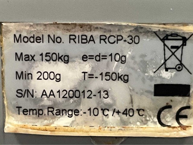 Riba rcp-30 plateau weegschaal - afbeelding 7 van  7