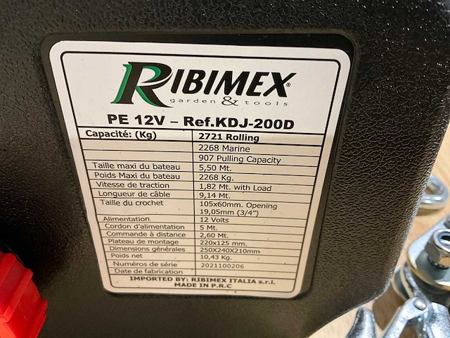 Ribimex 12v 2,2 ton kabellier - afbeelding 5 van  5