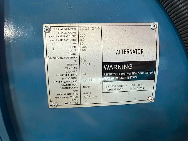 Ricardo 200 kva (160kw) noodstroomaggregaat - afbeelding 7 van  7