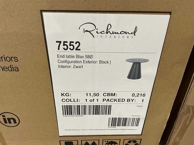 Richmond blax bijzettafel - afbeelding 5 van  5