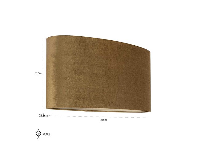 Richmond interiors addy gold velvet lampenkap - afbeelding 3 van  5