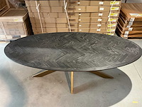 Richmond interiors blackbone brass eetkamertafel 230cm - afbeelding 3 van  5