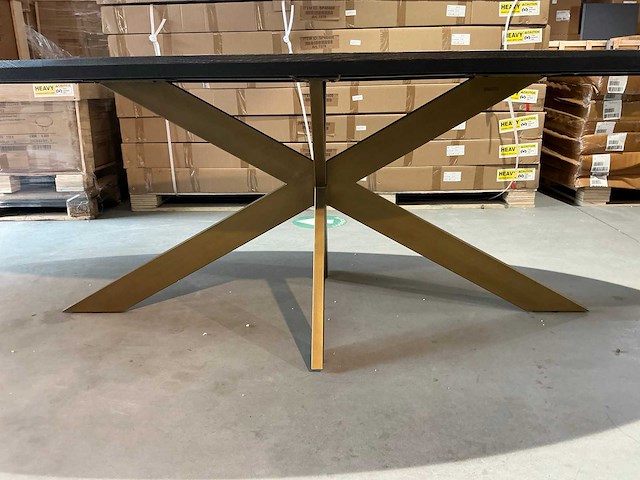 Richmond interiors blackbone brass eetkamertafel 230cm - afbeelding 4 van  5