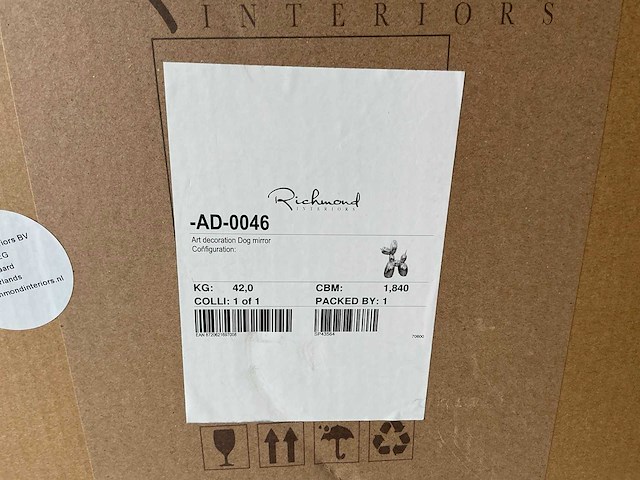 Richmond interiors dog mirror kunst decoratie - afbeelding 4 van  4