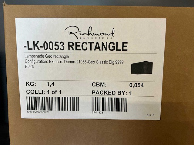 Richmond interiors geo rectangle lampenkap - afbeelding 5 van  5