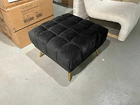 Richmond interiors huxley antraciet velvet poef - afbeelding 2 van  4