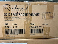 Richmond interiors huxley antraciet velvet poef - afbeelding 3 van  4