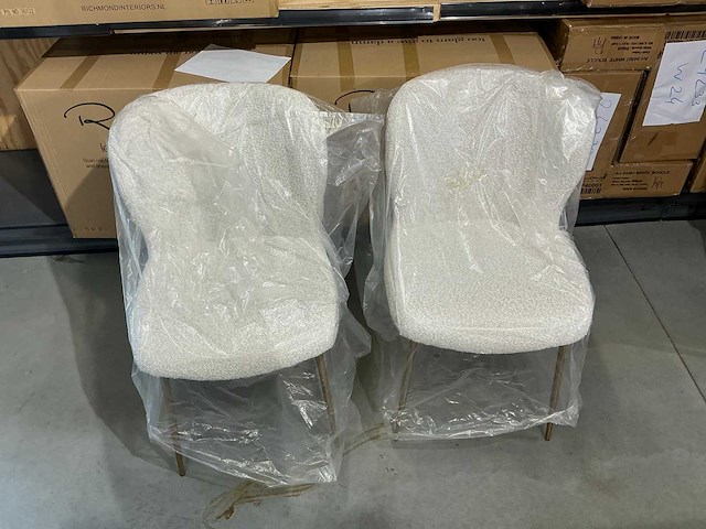 Richmond interiors odessa bouclè eetkamerstoel (2x) - afbeelding 5 van  5
