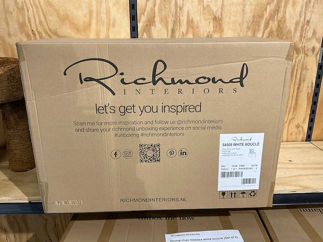 Richmond interiors odessa bouclè eetkamerstoel (2x) - afbeelding 2 van  2