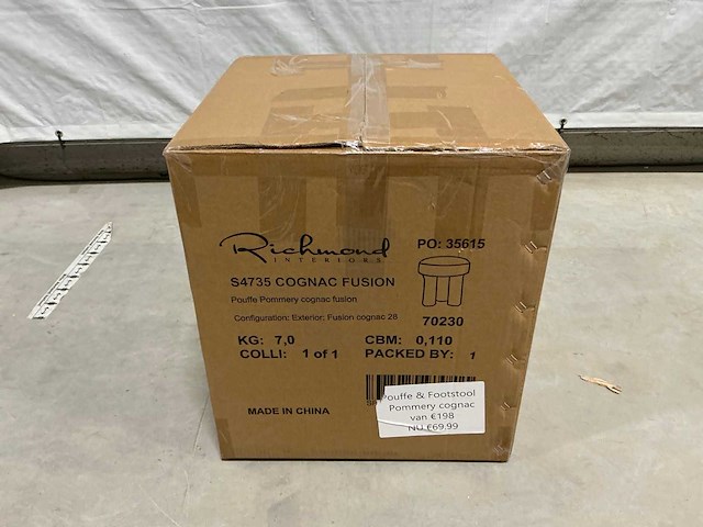 Richmond pommery cognac pouffe bijzettafel - afbeelding 1 van  1