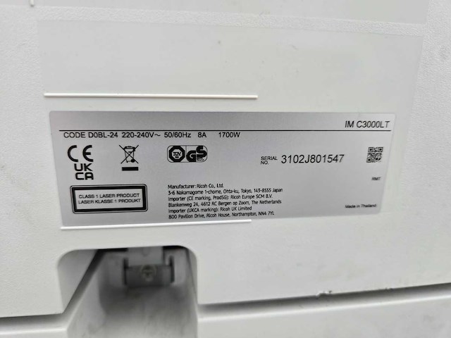 Ricoh im c3000lt a3 kleuren multifunctionele printer / kopieermachine - afbeelding 9 van  9