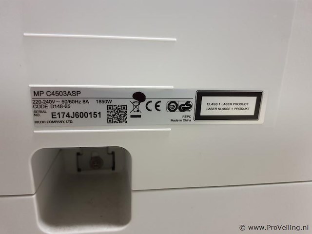 Ricoh multifunctionele printer mp c4503asp - afbeelding 9 van  9
