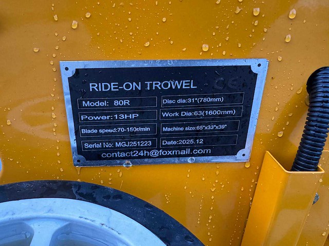 Ride-on trowel 80r betonvlindermachine - afbeelding 2 van  2