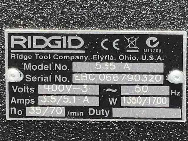 Ridgid 535 a automatische draadsnijmachine - afbeelding 10 van  18