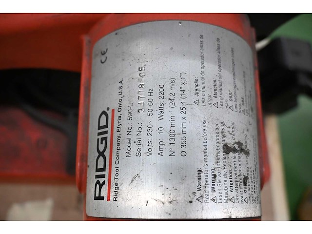 Ridgid 590-l afkortcirkelzaagmachine - afbeelding 4 van  4