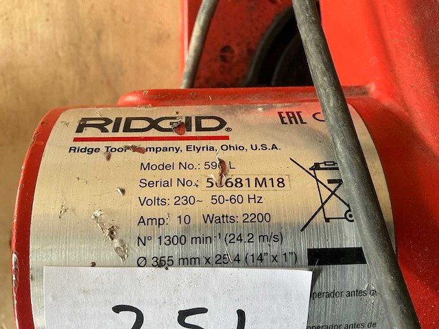 Ridgid 590l droge metaal afkortcirkelzaag - afbeelding 3 van  3