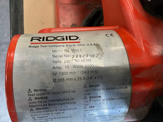 Ridgit 590-l afkortcirkelzaagmachine - afbeelding 6 van  6