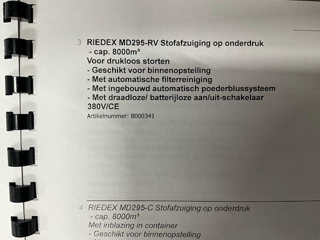 Riedex - 2019 - md295 - filter afzuiginstallatie - afbeelding 3 van  11