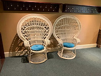 Rieten fauteuils (2x) - afbeelding 1 van  3