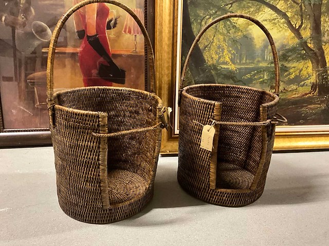 Rieten mand (2x) - afbeelding 1 van  6