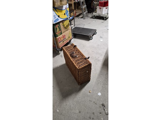 Rieten mand koffer 60 x 40 x 21 cm aantal 1 stuks. - afbeelding 3 van  5