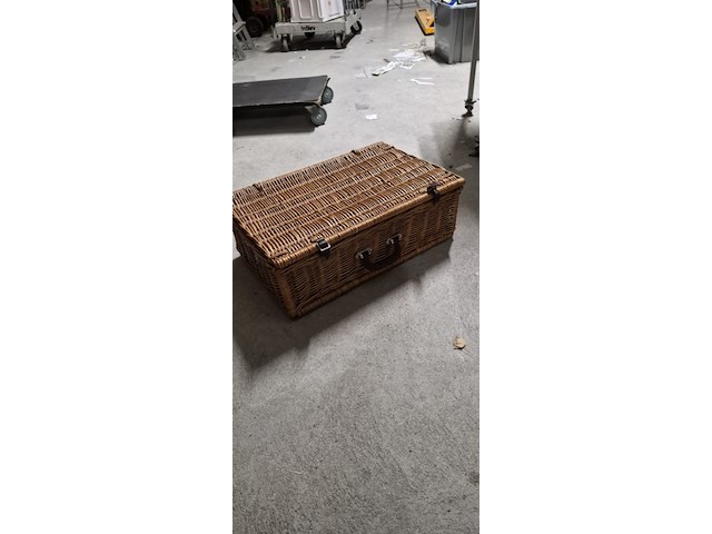 Rieten mand koffer 60 x 40 x 21 cm aantal 1 stuks. - afbeelding 4 van  5