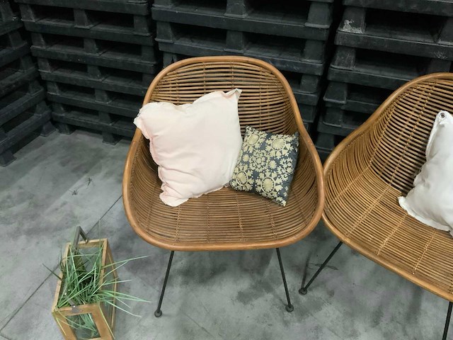 Rieten stoel (2x) - afbeelding 4 van  5