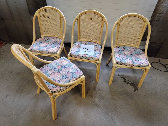 Rieten stoel (4x) - afbeelding 1 van  2
