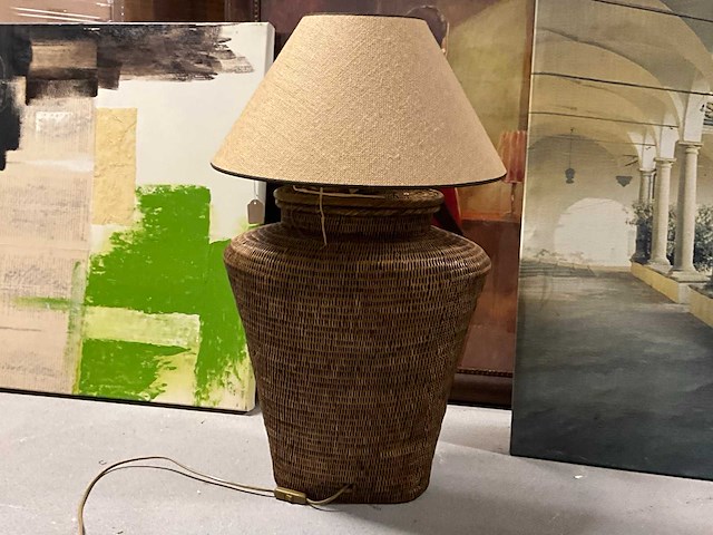 Rieten tafellamp - afbeelding 1 van  6