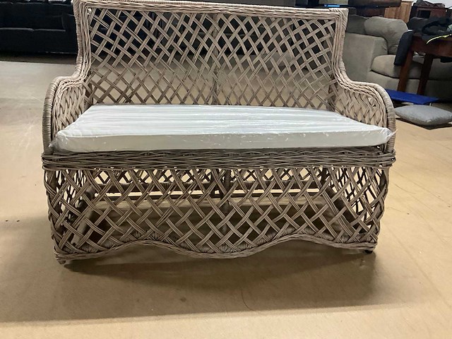 Rieten tuinbank - afbeelding 1 van  5