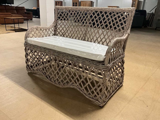 Rieten tuinbank - afbeelding 3 van  5