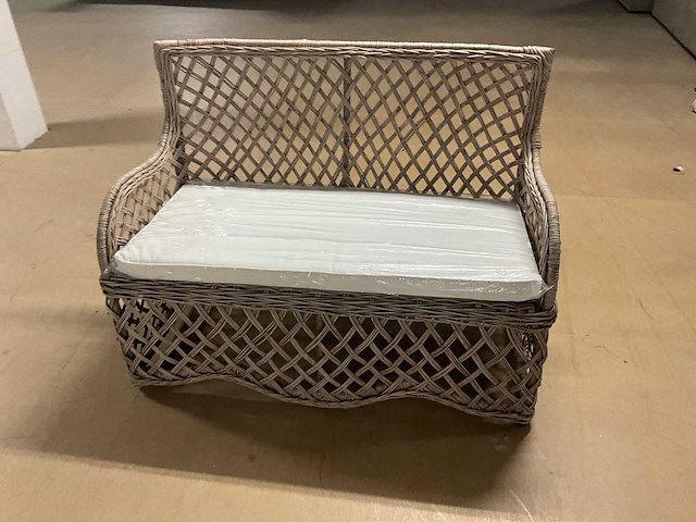 Rieten tuinbank - afbeelding 5 van  5