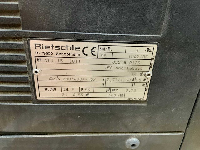 Rietschie pico vlt 15 (01) vacuümpomp (3x) - afbeelding 3 van  3