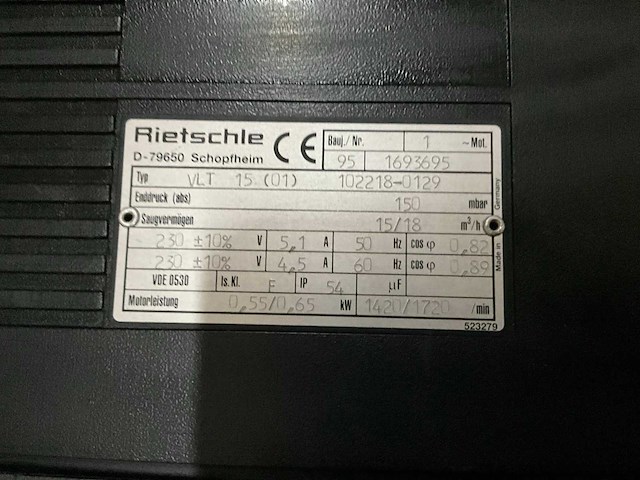 Rietschle pico vlt 15 roterende schoep vacuümpomp - afbeelding 7 van  7