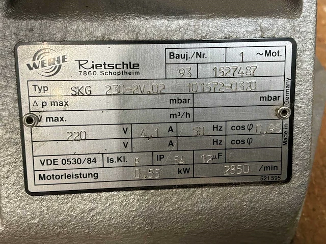 Rietschle zijkanaalventilator (2x) - afbeelding 5 van  8