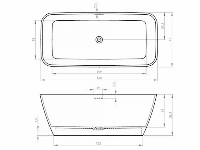 Riho - malaga - vrijstaand ligbad (solid surface) - afbeelding 4 van  6