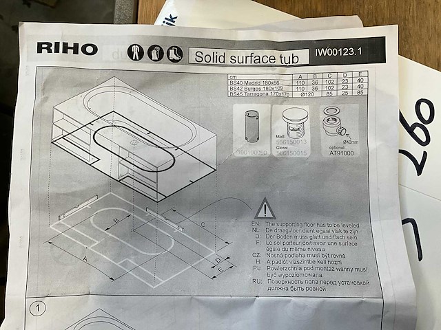 Riho bs 42 burgos solid surface vrijstaande bad - afbeelding 7 van  9