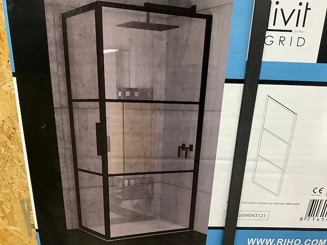 Riho grid g004015121 douchedeur+zijwand 1000x1000x2000mm - afbeelding 2 van  5