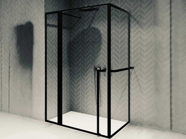 Riho lucid zijwand met handdoekhouder 90x200 cm - afbeelding 1 van  3