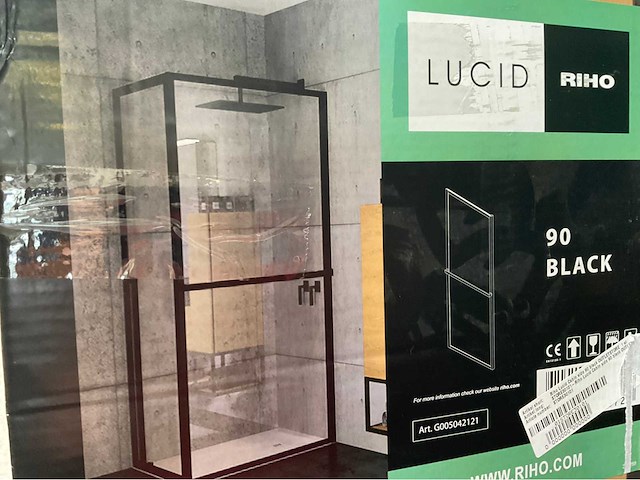 Riho lucid zijwand met handdoekhouder 90x200 cm - afbeelding 3 van  3