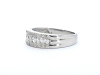 Rij ring met 1.00 carat aan marquise en briljant geslepen natuurlijke diamanten - afbeelding 4 van  9