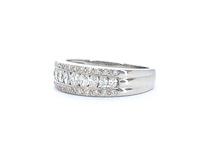 Rij ring met 1.00 carat aan marquise en briljant geslepen natuurlijke diamanten - afbeelding 5 van  9