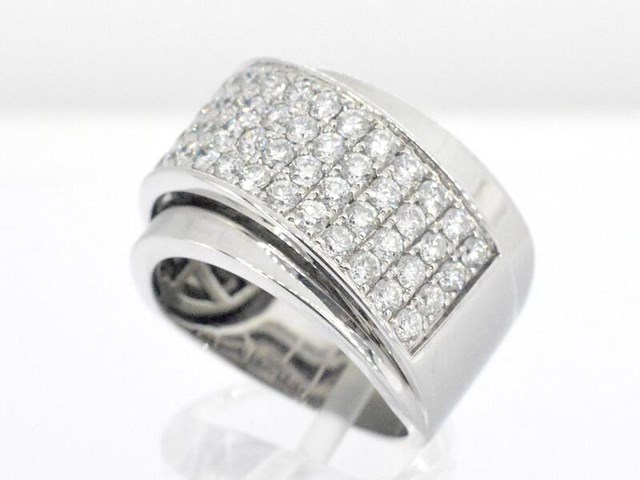 Rijring met briljant geslepen diamanten - afbeelding 7 van  11