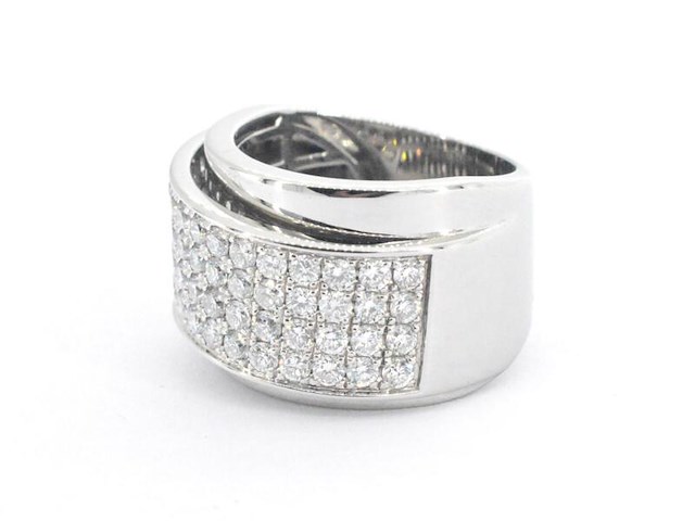 Rijring met briljant geslepen diamanten - afbeelding 10 van  11