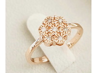Ring 14 karaat roségoud diamant - afbeelding 1 van  4