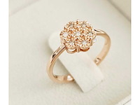 Ring 14 karaat roségoud diamant - afbeelding 2 van  4